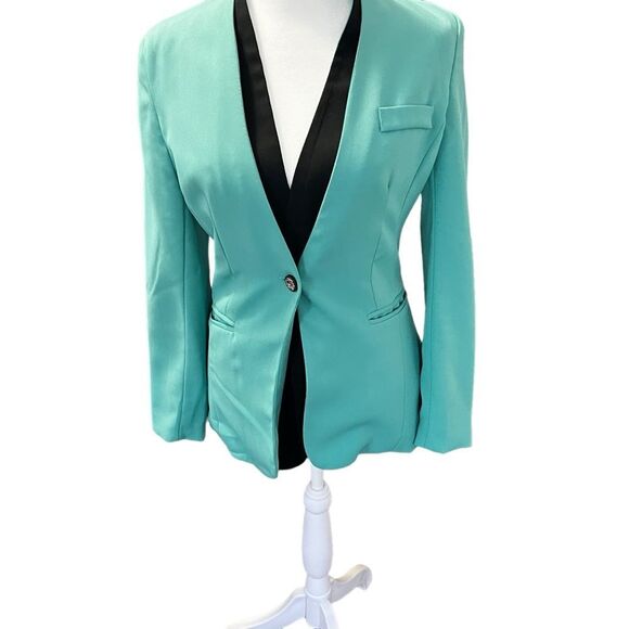 Chloé Green Black One Button Blazer Tailored Jacket Size Small - Picture 5 of 7